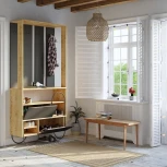 Обувница с вешалкой для одежды NORFOLK HALL STAND LEVE (ЛДСП,Металл/Черный,Дуб) арт.LEV00776