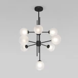 Потолочная люстра Wi-Fi на штанге Eurosvet Volver 50383 черный (220V, управление смартфоном, голосовое управление, умный дом - Minimir Home, Алиса, Маруся, Салют, шарики)