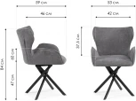 Стул Woodville на металлокаркасе Карлайл крутящийся серый / черный 551070