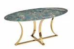 Стол обеденный IST-CASA Тренди DT-2889A.2, 180х90х75 см, малахитовый мрамор