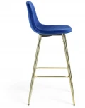 Барный стул La Forma (ex Julia Grup) Nilson (Синий,Золотой/ Фанера,Сталь,Пена,Металл)