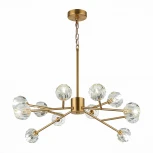 Подвесная люстра на штанге ST Luce Romano SL1166.303.12 (220V, хрусталь, на цепи, шарики, молекулы)