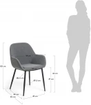 Обеденный стул La Forma (ex Julia Grup) Konna (Серый/ Фанера,Сталь,Пена)