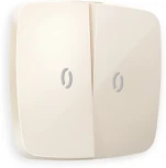 Лицевая панель Ambrella Volt OMEGA (Бежевый глянец) для 2-клавишных выключателей с подсветкой QUANT OP3040