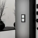 Выключатель двухклавишный проходной с подсветкой (hammer белый) Werkel W1222101 (a052033)