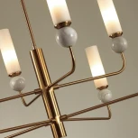 Потолочная люстра на штанге Odeon Light Lolla 4359/8 под латунь/металл/стекло/белый мрамор IP20 8* E14 40W 220V (шарики)