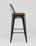 Стул полубарный Stool Group TOLIX WOOD со спинкой черный глянцевый УТ000000843