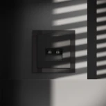 Розетка двойная Ethernet RJ-45 (черный матовый) Voltum S70 VLS060208