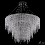 Подвесная люстра каскадная хрустальная светодиодная APL LED Sicilia SH02.93.4D.B.Ni.4000 (220V, на тросе)