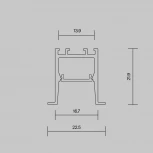Алюминиевый профиль световая линия встраиваемый под гипсокартон скрытого монтажа 22x22 черный, 2 м, ALM-2222-B-2M Maytoni 632013