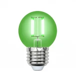 Лампочка светодиодная шар зеленая E27 5W Uniel LED-G45-5W/GREEN/E27 GLA02GR