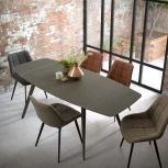 Обеденный стул La Forma (ex Julia Grup) Adam (Серый/ Фанера,Сталь,Пена)