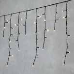 Гирлянда Бахрома 3,1 x 0,5 м тепло-белая 24В, 150 LED, провод черный ПВХ, IP54 Laitcom PIL150-11-1WW