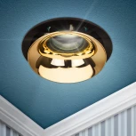 Встраиваемый точечный светильник ЭРА KL103 BK/GD (12V, круглые)