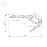 Профиль ARH-STAIR-W47-2000 ANOD (Алюминий) 016148 Arlight