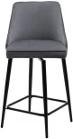 Полубарный стул ПАРКЕР 360 град. поворот. H-14 Серый, велюр / черный каркас, М-City