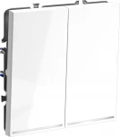 Выключатель двухклавишный с подсветкой (белый глянцевый) Voltum S70 VLS020201