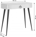 Ева Туалетный столик 2 (без зеркала) Mebelson (ЛДСП,МДФ/Светлое дерево,Белый) арт.TS-02.3101