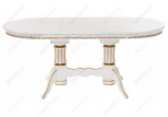 Деревянный стол Woodville Герцог молочный с золотой патиной 406086