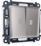 Комплект механизма Ambrella Volt 2-клавишного выключателя с подсветкой 3200K ALFA MA504010 Сталь матовый QUANT