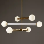 Потолочная люстра на штанге Freya Cross FR5381PL-06G (220V, шарики)