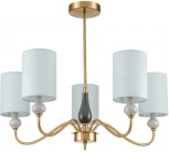 Потолочная люстра на штанге Lumion Anri 6590/5 латунь/мятный зеленый, металл, керамика/текстиль E14 5*40W 220V