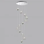 Потолочная каскадная люстра Odeon Light Jemstone 5084/60L хром/прозрачный/металл/акрил LED 60W 4000K 3000Лм (220V, на проводе)