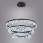 Подвесная люстра ярусная Eletto Celeste Nero EL320P120.1 (LED, 220V, хрусталь, на тросе, круглые, кольцо)