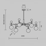 Потолочная люстра на штанге Maytoni Museo MOD436PL-07BS