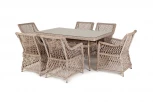 Обеденная группа плетеная, цвет бежевый 4SIS Латте LC6T-7-SET beige