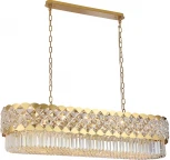 Подвесная люстра Newport 8300 8300/120 oval gold polished (220V, хрусталь, на цепи)