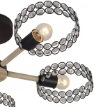 Потолочная люстра на штанге Escada Banjo 679/5P Black 5х60Вт Е27, металл/хрусталь, черный/дерево (220V, круглые)