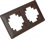 Рамка на 2 поста (коричневый) Stekker Катрин 39818