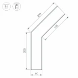 Угол SL-LINE-6070-135 (Металл) 030138 Arlight