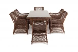 Обеденная группа плетеная, цвет коричневый 4SIS Латте LC6T-7-SET brown
