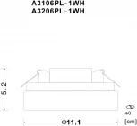 Потолочный светильник круглый Arte Lamp Gamba A3106PL-1WH (LED, 220V)