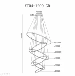 Подвесной светильник iLedex Axis XT04-D1200 GD (220V, на тросе)