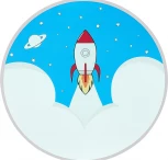 Потолочный светодиодный светильник круглый Natali Kovaltseva Kids INNOVATION STYLE 83123 с пультом ДУ 120W, 2 рассеивателя, белый, LED (регулировка яркости, для детской, 220V, круглые)