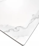 Стол ALEZIO 160 BIANCO TL-45 Белый мрамор матовый, испанская керамика/ черный каркас М-City