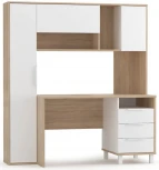 Письменный стол Woodville Комфорт 12.95 дуб сонома / белый PE шагрень 415713