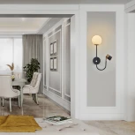 Бра Arte Milano Ferrara-71040 274802/1+1B BK/GD (220V)