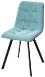 Стул CHILLI-Q SQUARE аквамарин #H50, велюр / черный каркас, 4 шт./1 к