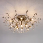 Потолочная люстра Eurosvet Vita 10042/12 античная бронза (220V, хрусталь Strotskis)