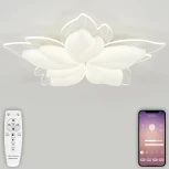 Потолочная люстра светодиодная Natali Kovaltseva Effect LED LAMPS 81118 с пультом ДУ, моб. приложением 160W, белый, LED