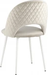 Стул Stool Group Меган NEW велюр с ромбами бежевый белые ножки УТ000035473