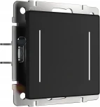 Умный сенсорный выключатель двухклавишный с подсветкой (черный) Werkel W4523008 (a064142)