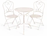 Комплект (стол + 2 стула) Secret de Maison Monique (mod. PL08-6241.6242) Античный белый (Antique White) (металл)
