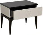 Тумба прикроватная Garda Decor GD-00002 (Черный/Черный,Белый)