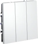 Выключатель трехклавишный (белый матовый) Voltum S70 VLS030102