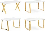 Керамический стол Селена 160 (Селена 2 160х90х77 белый мрамор / золото) Notta арт.572185